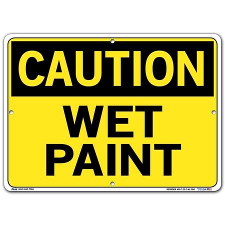 Vestil Sign, Caution, 14.5x10.5", Aluminum, .080, SI-C-22-C-AL-080 SI-C-22-C-AL-080